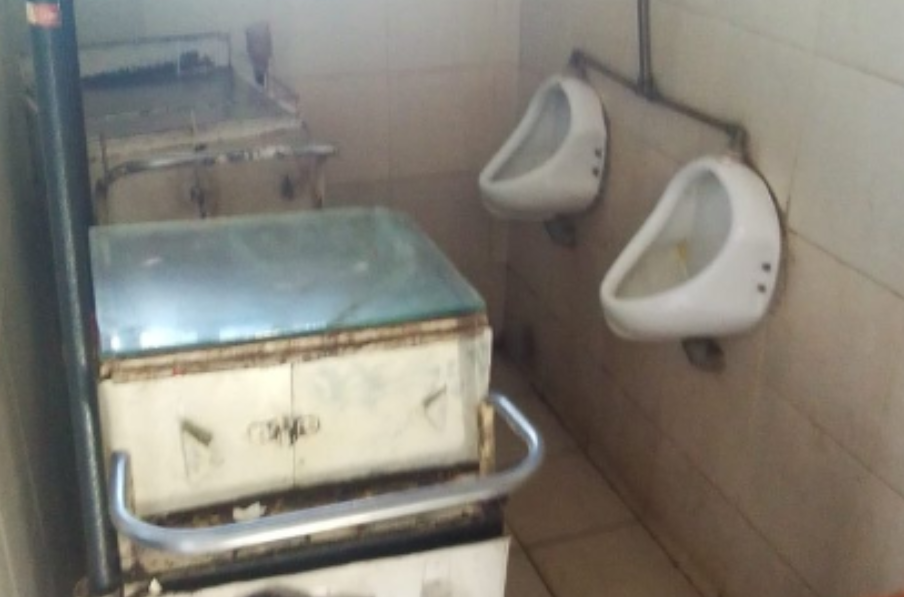 Image showing trolleys stored in public urinals. PHOTO/@HonMosiria/X