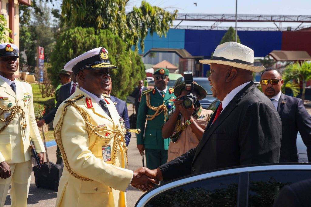 Former President Uhuru Kenyatta arrives at the inauguration of Nigeria’s National Defence College (NDC) Course 33 in Abuja. PHOTO/@4thPresidentKE/X