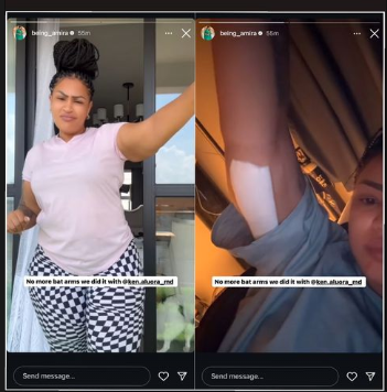 Beauty and lifestyle influencer Amira showing off body transformation. PHOTOs/Screengrab by K24 Digital