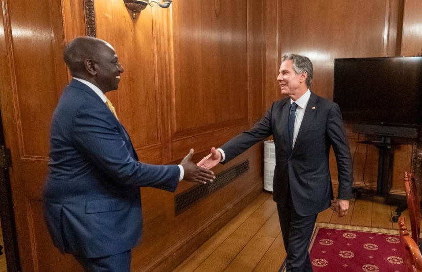 President William Ruto and outgoing US Secretary of State Antony Blinken. PHOTO/@SecBlinken/X