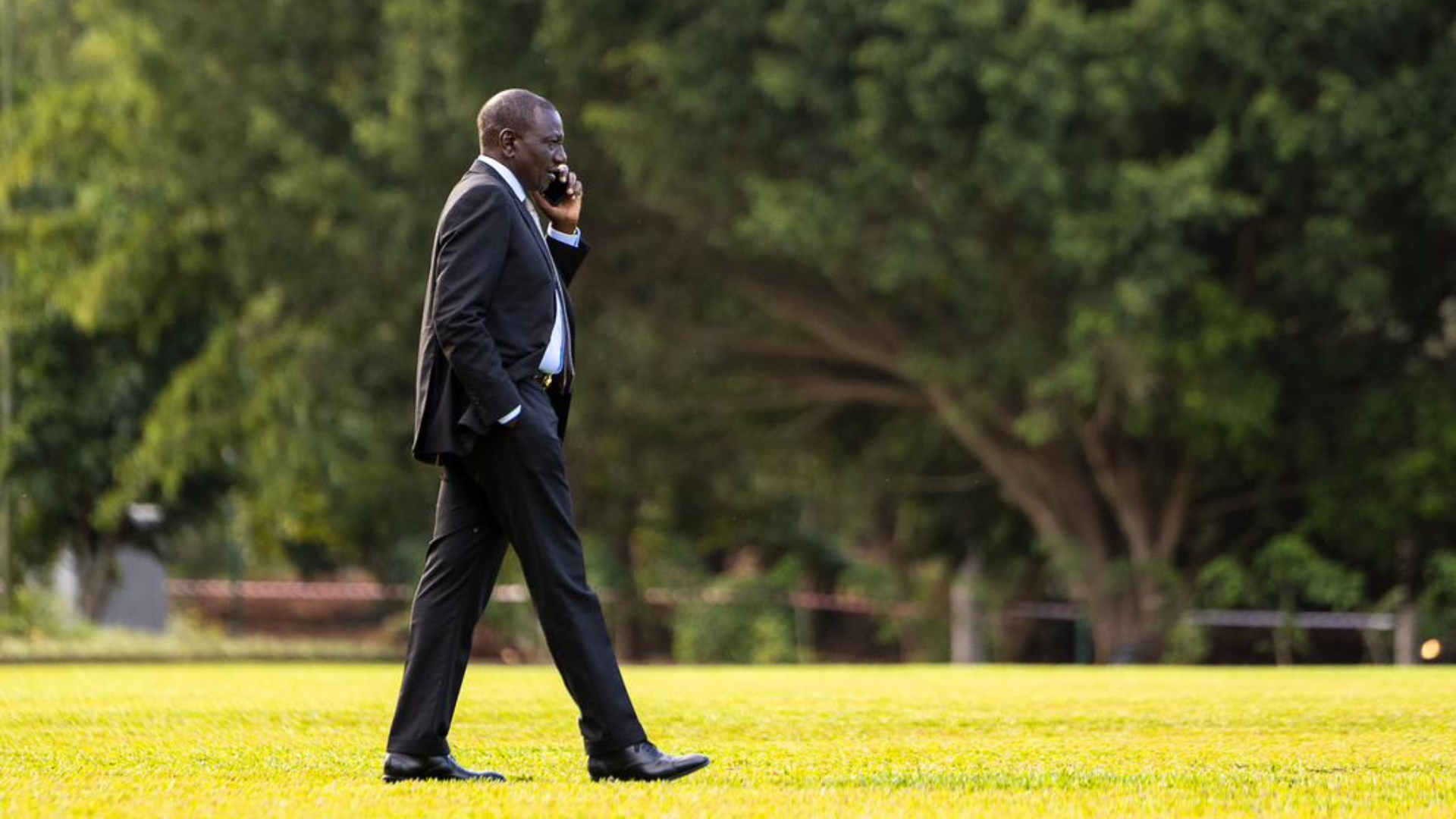 President Ruto on a phone call. PHOTO/@StateHouseKenya/X.