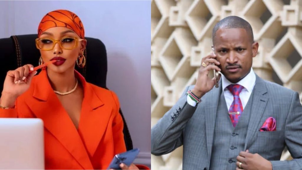 A collage of Kenyan beauty entrepreneur Huddah Monroe and MP Babu Owino PHOTO/@huddah_monroe, _stargal, @ babuowino/Instagram
