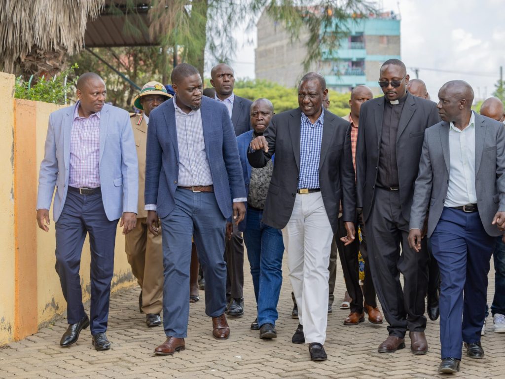 President William Ruto and other leaders at Soweto Catholic Church. PHOTO/@WilliamsRuto/X