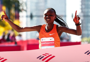 Ruth Chepngetich in a past action. PHOTO/@WorldAthletics/X