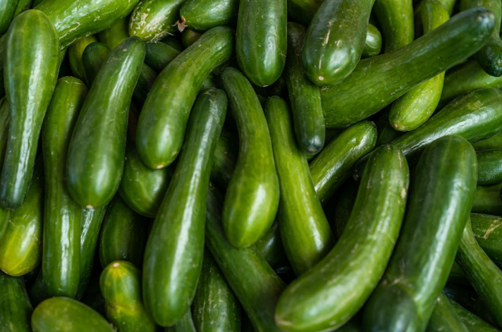 A close-up shot of cucumbers. PHOTO/Pexels