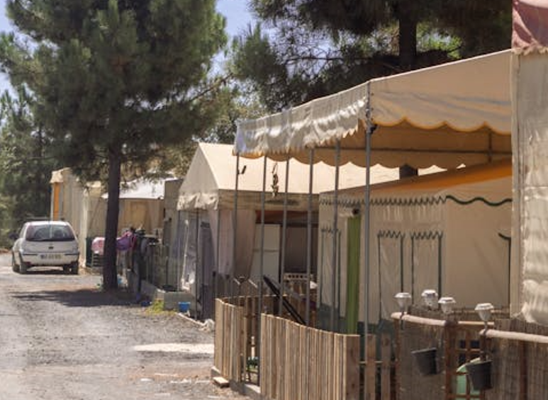 A row of multi-room tents. PHOTO/Pexels