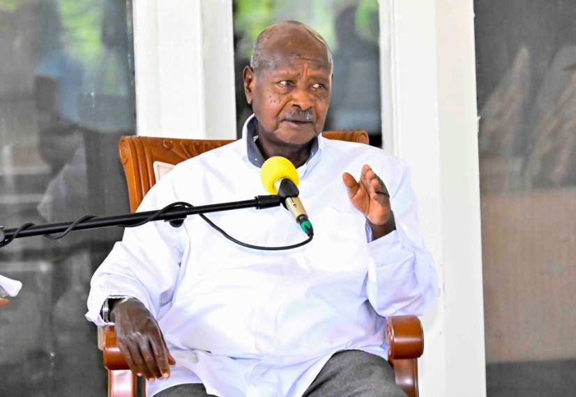 Uganda's president Yoweri Museveni speaks to journalists on November 9, 2024. PHOTO/@KagutaMuseveni/X