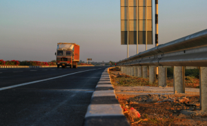 A truck cruises on a highway. Image used for representation only. PHOTO/Pexels