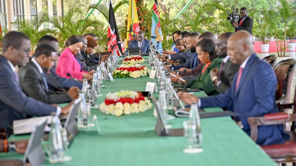 President William Ruto chairing a Cabinet meeting at State House, Nairobi on Tuesday December 17, 2024. PHOTO/@StateHouseKenya/X