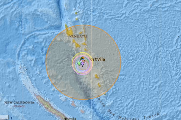 A map from earthquake tracking website. PHOTO/earthquaketrack.com