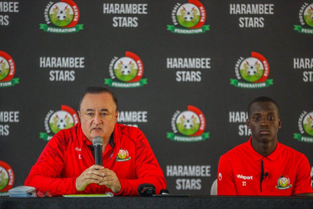 Harambee Stars head coach Engin Firat. PHOTO/@Harambee__Stars/X