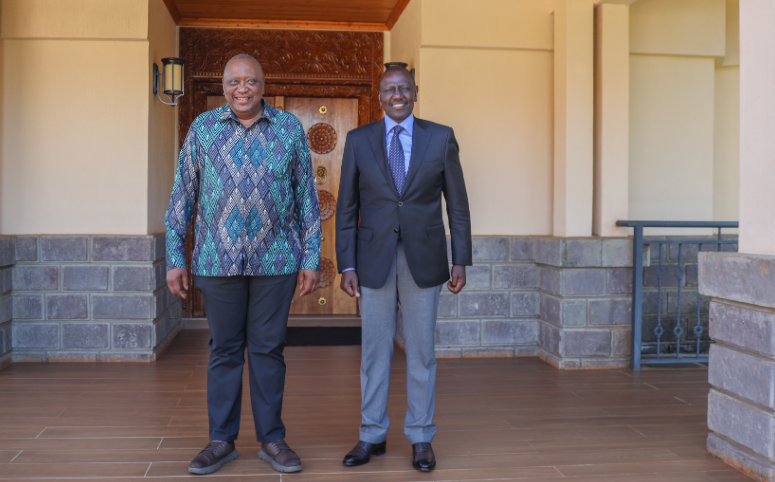 Former President Uhuru Kenyatta with President William Ruto