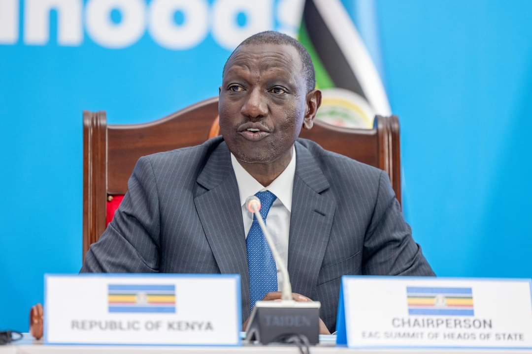 President William Ruto speaks during the EAC summit on November 30, 2024. PHOTO/@HonAmasonKingi/X