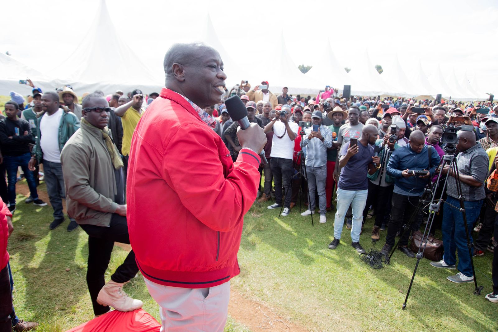 Former Deputy President Rigathi Gachagua addresses members of the public during a thanksgiving service in Nyandarua on Saturday, December 28, 2024.