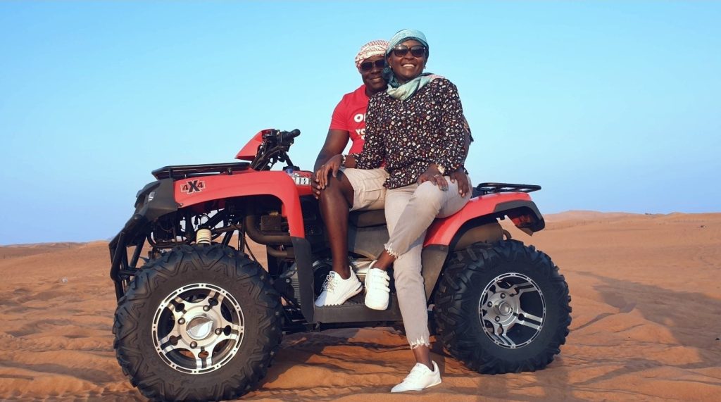 Ferdinand Omondi and wife Njeri pose for a photo at an undisclosed location. PHOTO/@FerdyOmondi/X