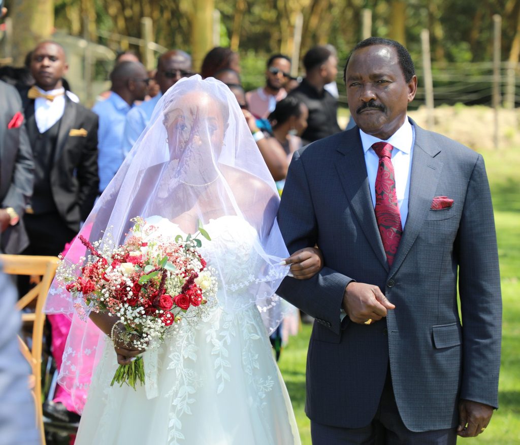 Wiper Party leader Kalonzo Musyoka and Damarie Saada during a wedding ceremony on Saturday December 7, 2024. PHOTO/@skmusyoka/X