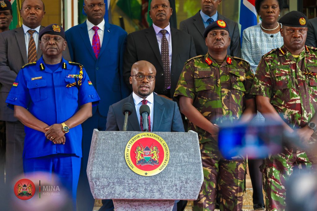 PS Raymond Omollo during his media briefing on the festive season preparedness on Wednesday, December 4, 2024. PHOTO/@InteriorKE/X