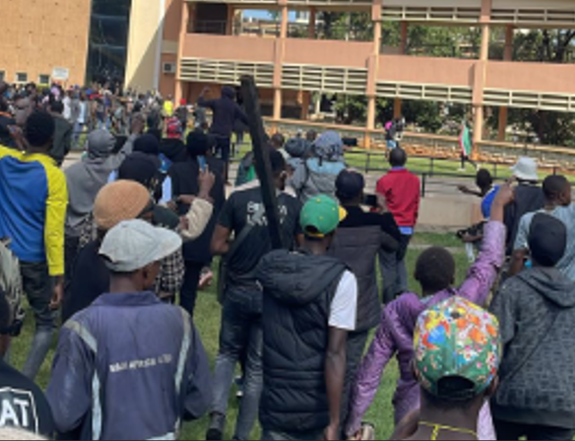 Anti-government protesters when they stormed Parliament on June 25, 2024. PHOTO/Screengrab by K24 Digital from video posted on X by @@K24Tv
