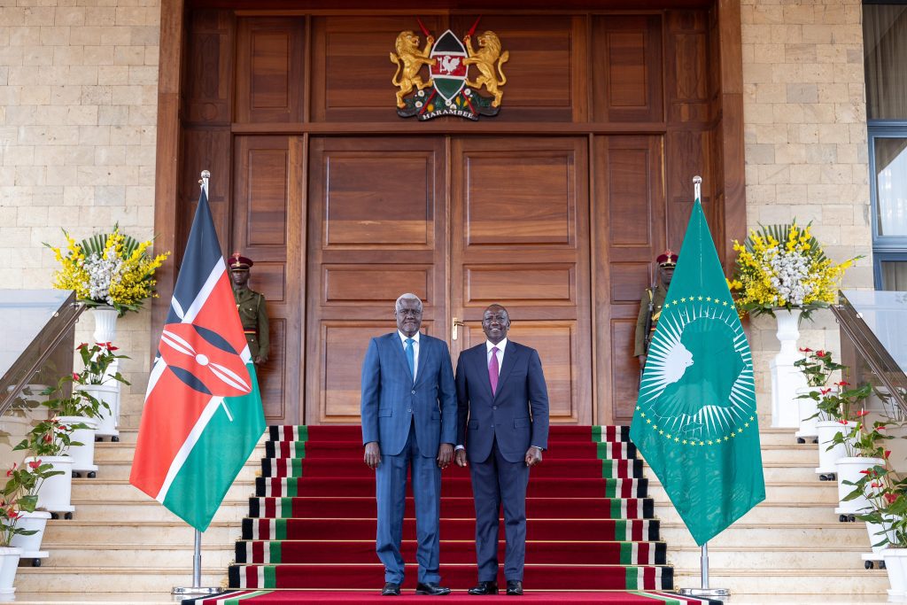 President William Ruto hosts AU commission chair Moussa Faki at State House on Monday, January 27, 2025. PHOTO/@WilliamsRuto/X