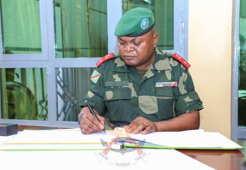 The Chief of General Staff (CGS) of the Armed Forces of the Democratic Republic of Congo (FARDC), Lieutenant General Christian Tshiwewe. PHOTO/@kdfinfo/X
