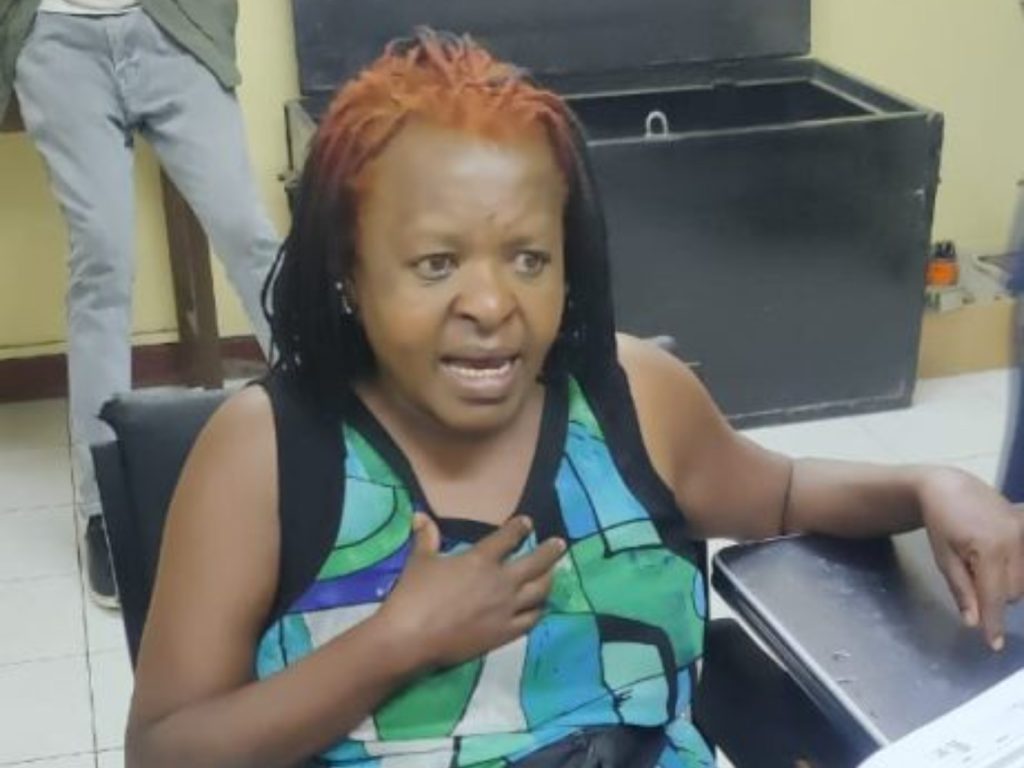 Grace Mulei in police custody on Thursday night January 23, 2025. PHOTO/@DCI_Kenya/X