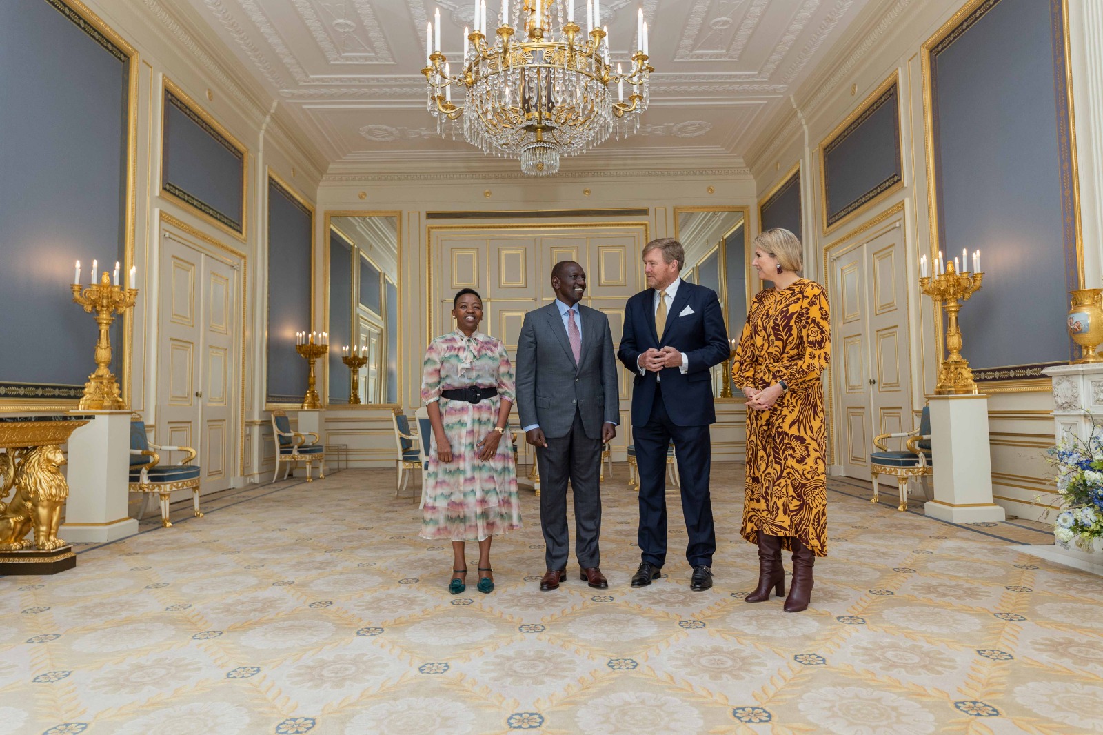 President William Ruto poses for a photo with Queen Maxima, and King Willem-Alexander of the Netherlands in 2018.