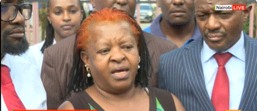 Nurse Grace Mulei while addressing the media on Friday, January 24,2025. PHOTO/Screengrab