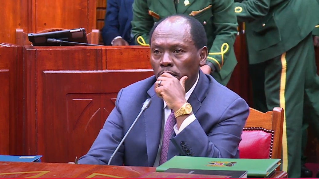 ICT Cabinet Secretary nominee William Kabogo appearing before the committee on appointments on Tuesday January 14, 2025. PHOTO/@MzalendoWatch/X