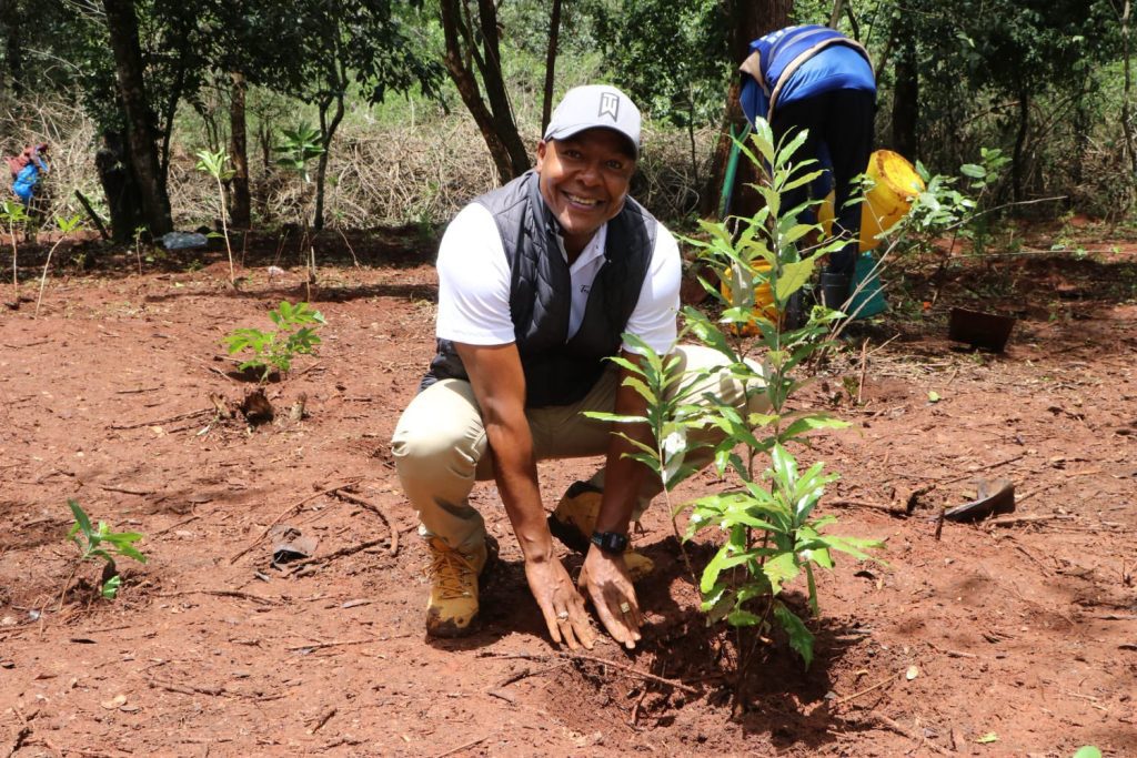 Deputy Government Spokesperson Gabriel Muthuma during a tree planting exercise. PHOTO/@MuthumaGabriel/X