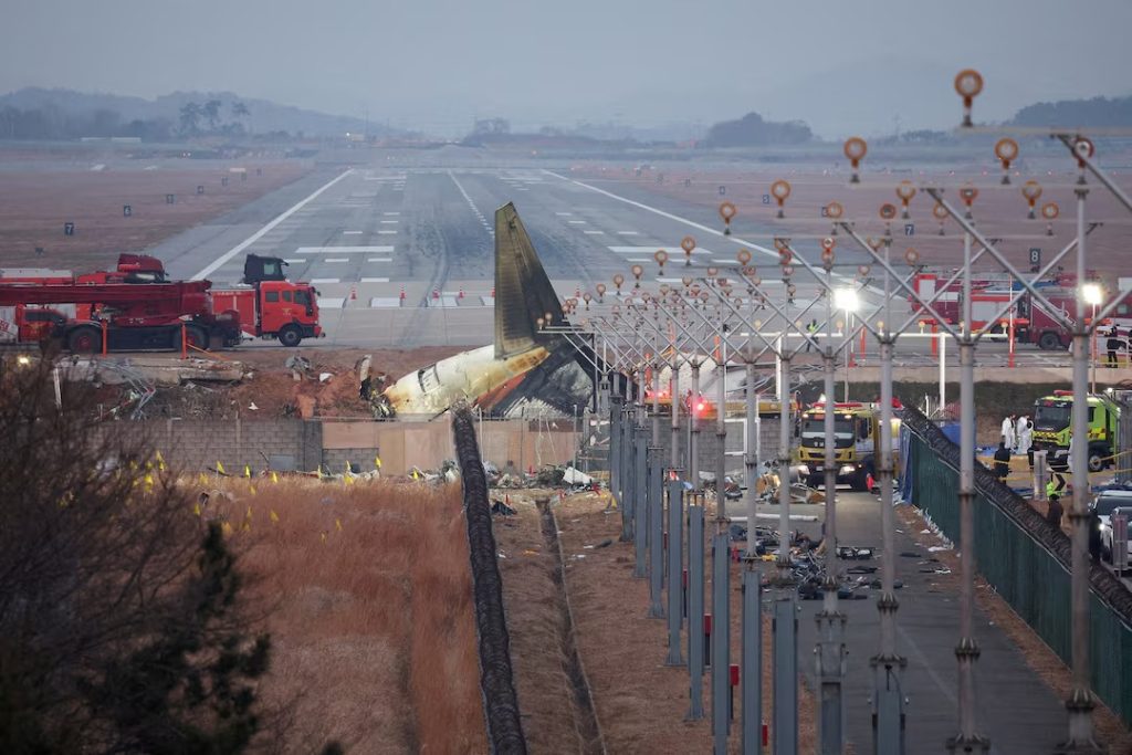 Wreckage of the plane that crashed in South Korea in December 2024. PHOTO/@MarioNawfal/X