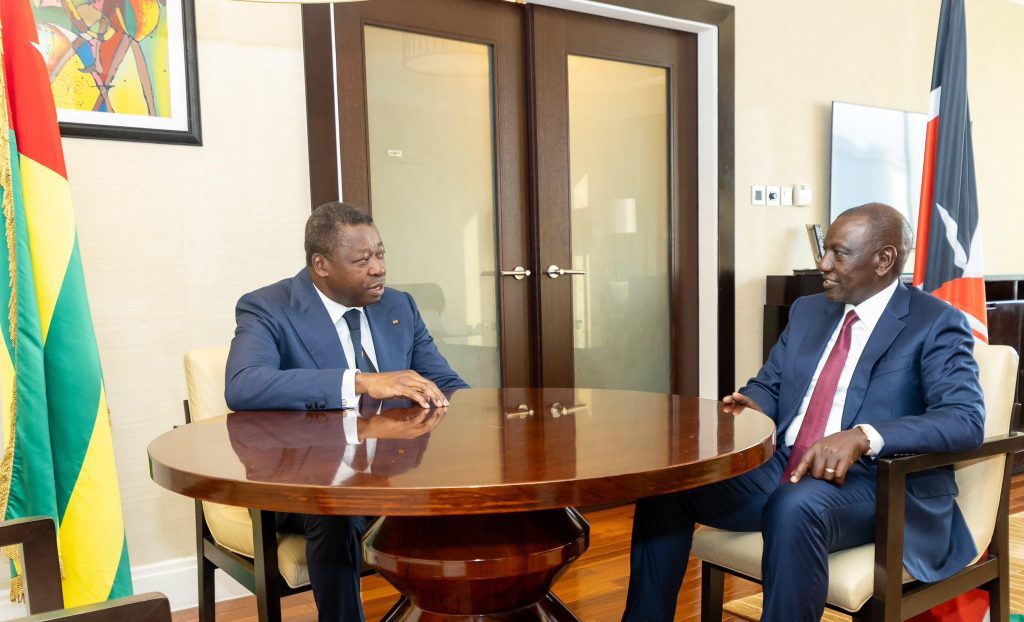 President William Ruto during a meeting with Togo's President Faure Essozimna Gnassingbe on Tuesday January 7, 2025. PHOTO/@WilliamsRuto/X