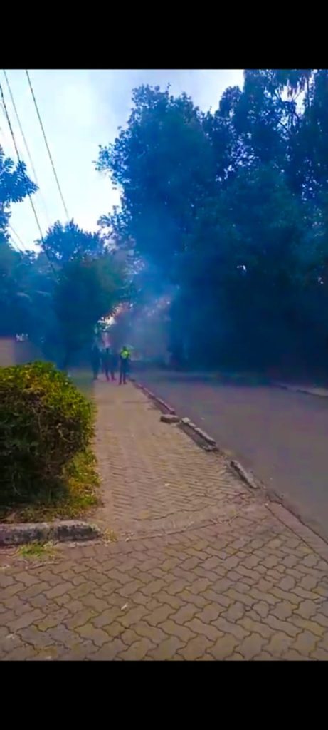 A screengrab of the protests that erupted in Westlands. PHOTO/Screengrab by K24 Digital from videos posted on X by @ShiroCatherine