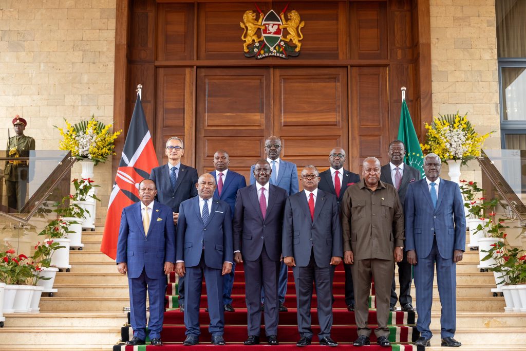 President William Ruto hosts AU commission chair Moussa Faki, heads of state and AU secretariat at State House on Monday, January 27, 2025. PHOTO/@WilliamsRuto/X