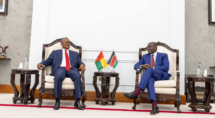 Guinea-Bissau President Sissoco Embaló and President William Ruto at State House on Saturday, January 25, 2025. PHPTO/@KindikiKithure/X