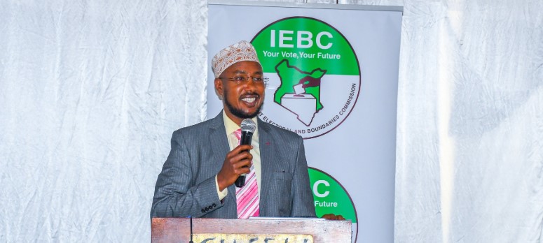 IEBC Chief Executive Officer Marjan Hussein Marjan speaking on July 4, 2024. PHOTO/@IEBCKenya/X