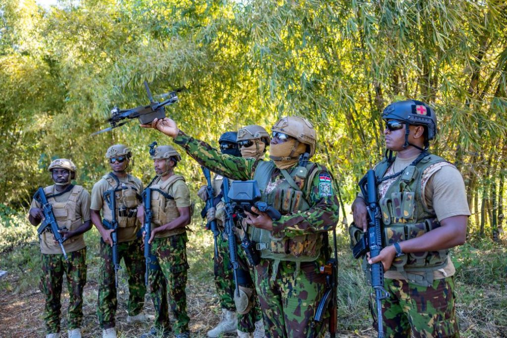 Kenyan police use a drone during a mission in Haiti. PHOTO/@NPSOfficial_KE/X