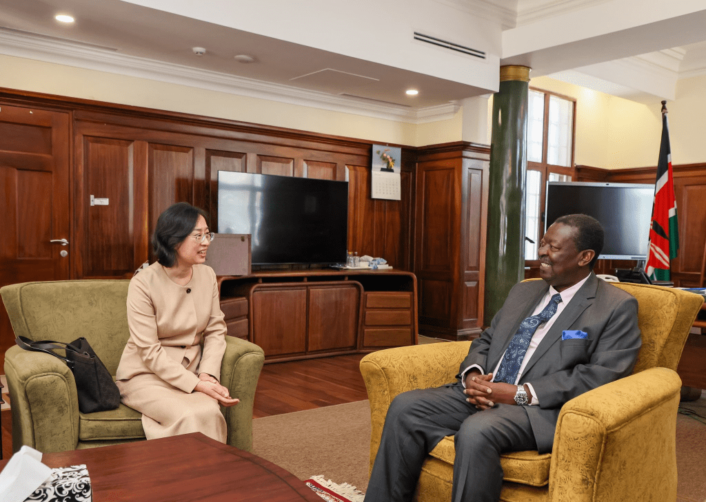 Musalia Mudavadi hosts the newly appointed Ambassador of China to Kenya Guo Haiyan. PHOTO/@MusaliaMudavadi/X