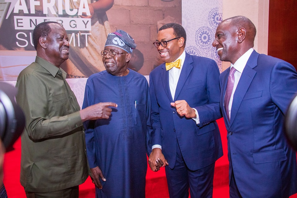 Former Prime Minister Raila Odinga interacting with various leaders in Tanzania during the Energy Summit on Tuesday January 28, 2025. PHOTO/https://web.facebook.com/RailaOdingaKE