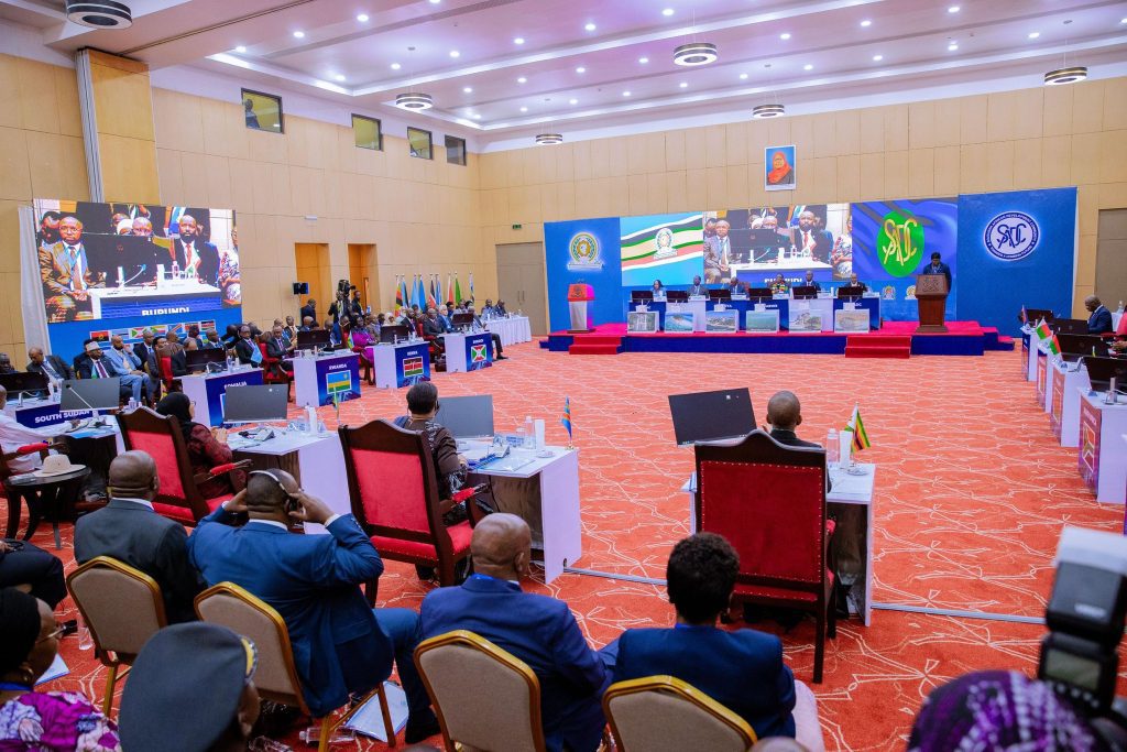 A Joint EAC-SADC Summit in session. PHOTO/@PresidencyZA/X