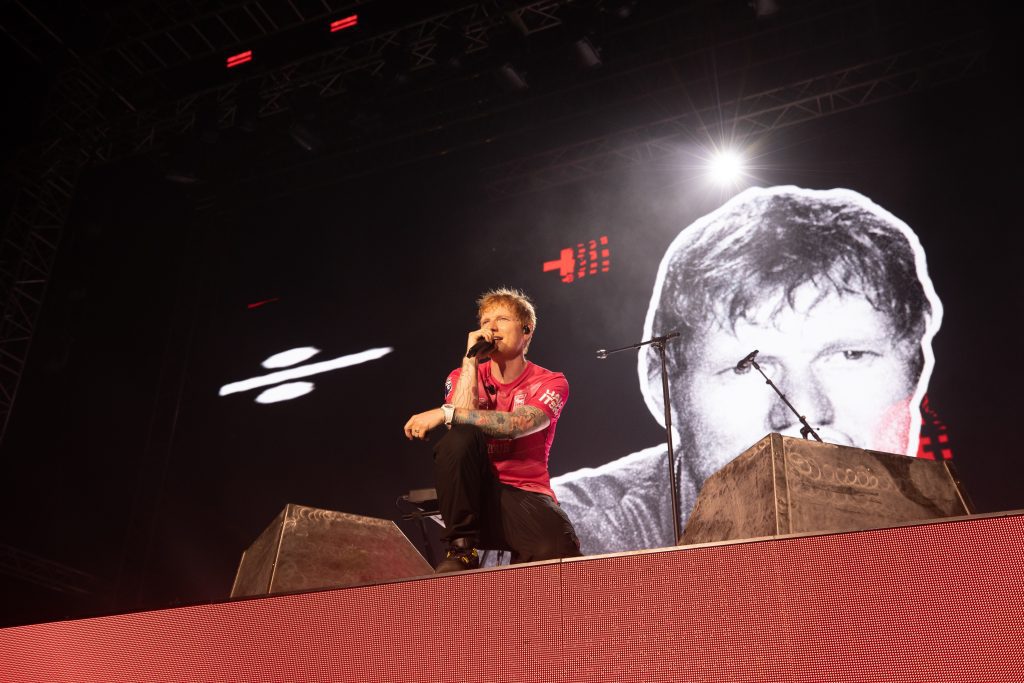 Singer Ed Sheeran on stage during his past concert. PHOTO/@edsheeran/X