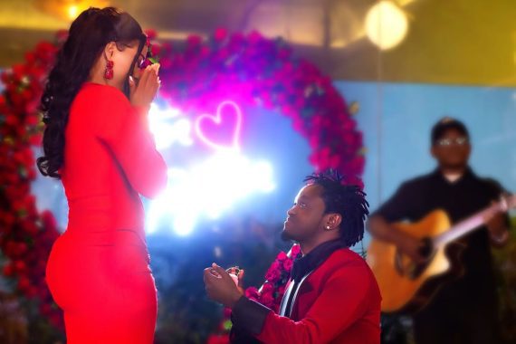 Bahati proposing to Diana. PHOTO/@diana_marua/Instagram