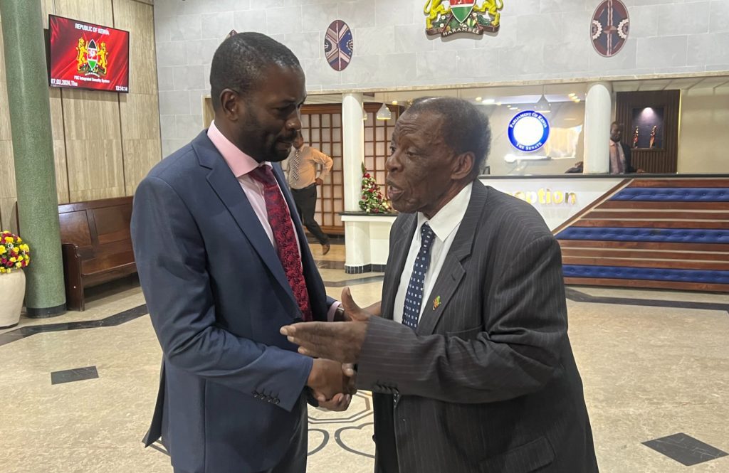 Nairobi Senataor with Leonard Mambo Mbotela. PHOTO/@edwinsifuna/X