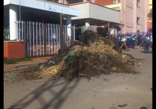 A pile of garbage dumped outside Stima Plaza on February 24, 2025. PHOTO/@C_NyaKundiH/X