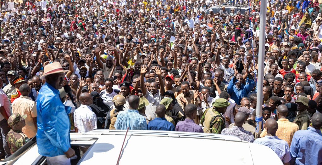 President William Ruto speaking in Mandera on Tuesday February 4, 2025. PHOTO/@WilliamsRuto/X