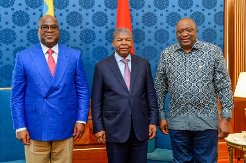 Former President Uhuru Kenyatta meeting with DRC President Félix Antoine Tshisekedi and his Angolan counterpart João Lourenço on Sunday December 15, 2024. PHOTO/@4thPresidentKE/X