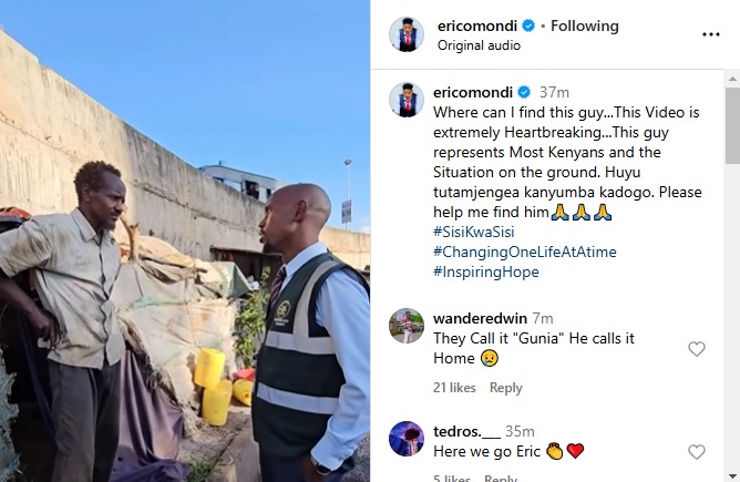 A post made by Eric Omondi on Thursday, February 13, 2025, on Instagram. PHOTO/Screengrab by K24 Digital from @ericomondi