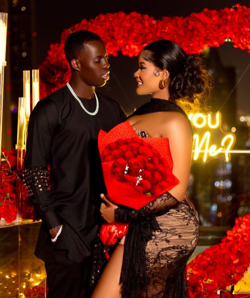 Hamisa Mobetto and her husband Aziz Ki when they got engaged. PHOTO/@hamisamobetto/Instagram