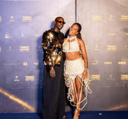 Kenyan singer Bien and his wife Chiki Kuruka during the Trace Awards ceremony in Tanzania. PHOTO/@chikikuruka/Instagram