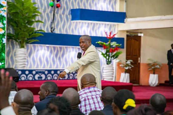 Bishop Edward Mwai during a past church service. PHOTO/https://www.facebook.com/DPGachagua