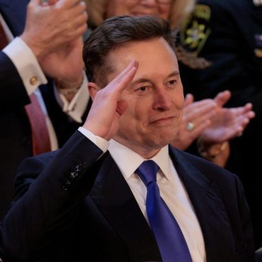 Elon Musk salutes President Donald Trump during a congressional address on March 4, 2025, after Trump commended his leadership of the Department of Government Efficiency (DOGE) in eliminating wasteful spending. PHOTO/@libsoftiktok/X